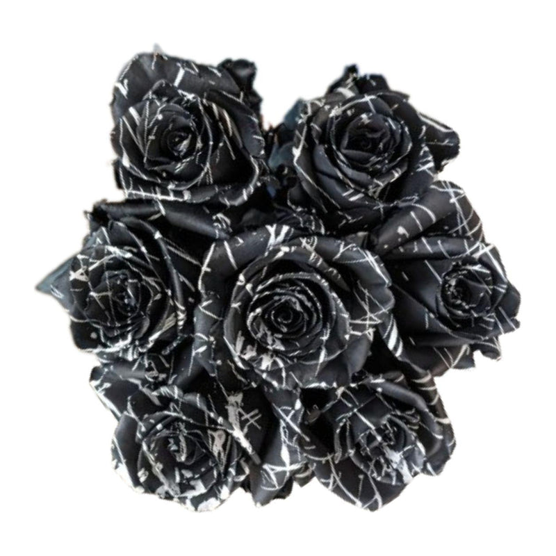 Black Widow Halloween tinted roses, 25 stems