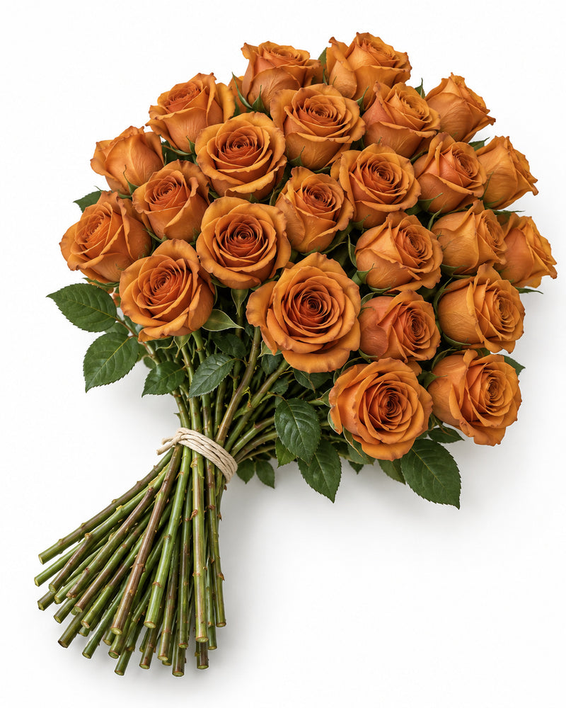 Coffee Milk fall tinted roses bouquet