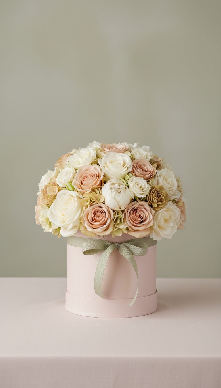 Luxury Flower Box In Blush Packaging