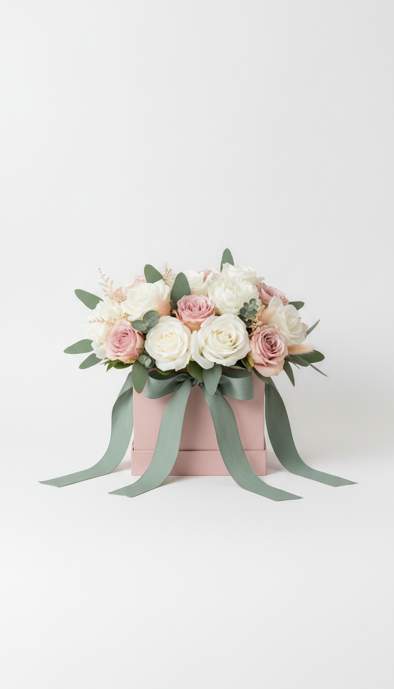 Flower Box In Blush Velvet