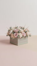 Floral Accent Piece With Porcelain Vase