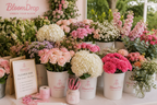 Flower bar events styled on a kitchen counter