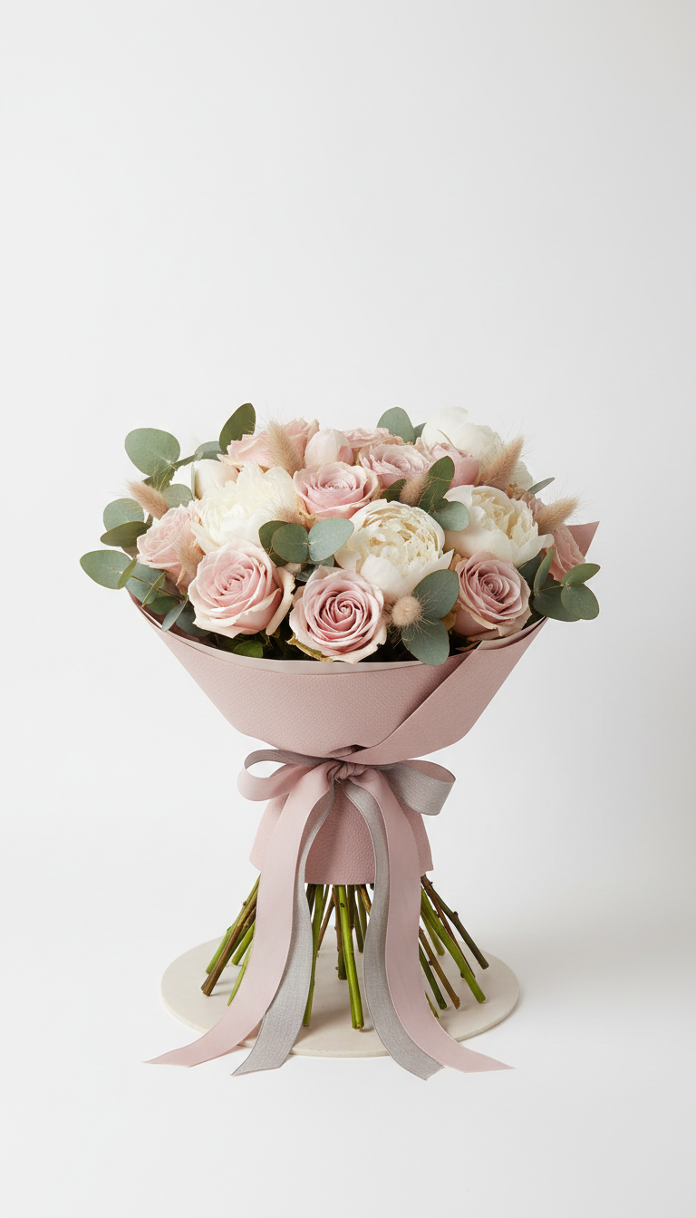 Rose & Peony Blush Hand-Tied Bouquet