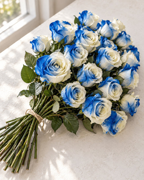 Bicolor Blue & White — hand-gathered bouquet, The Bloom Drop