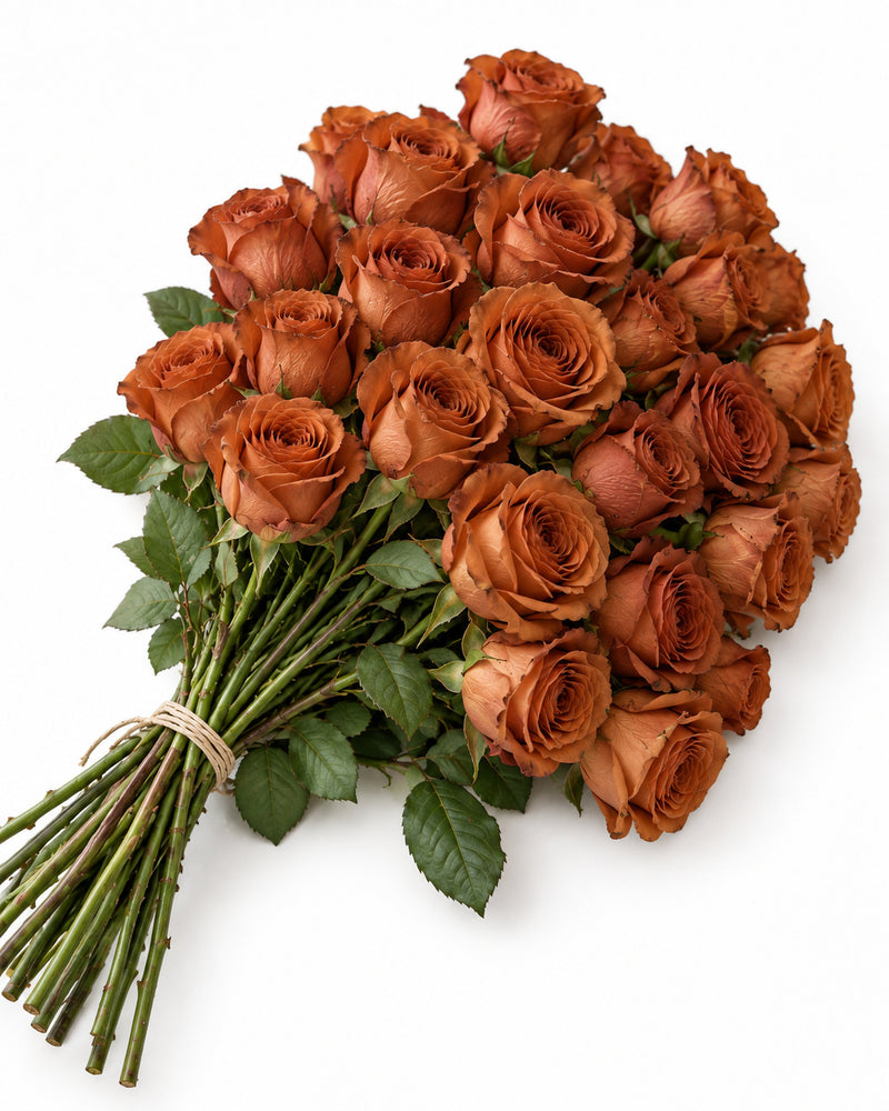 Caramel Coffee fall tinted roses bouquet