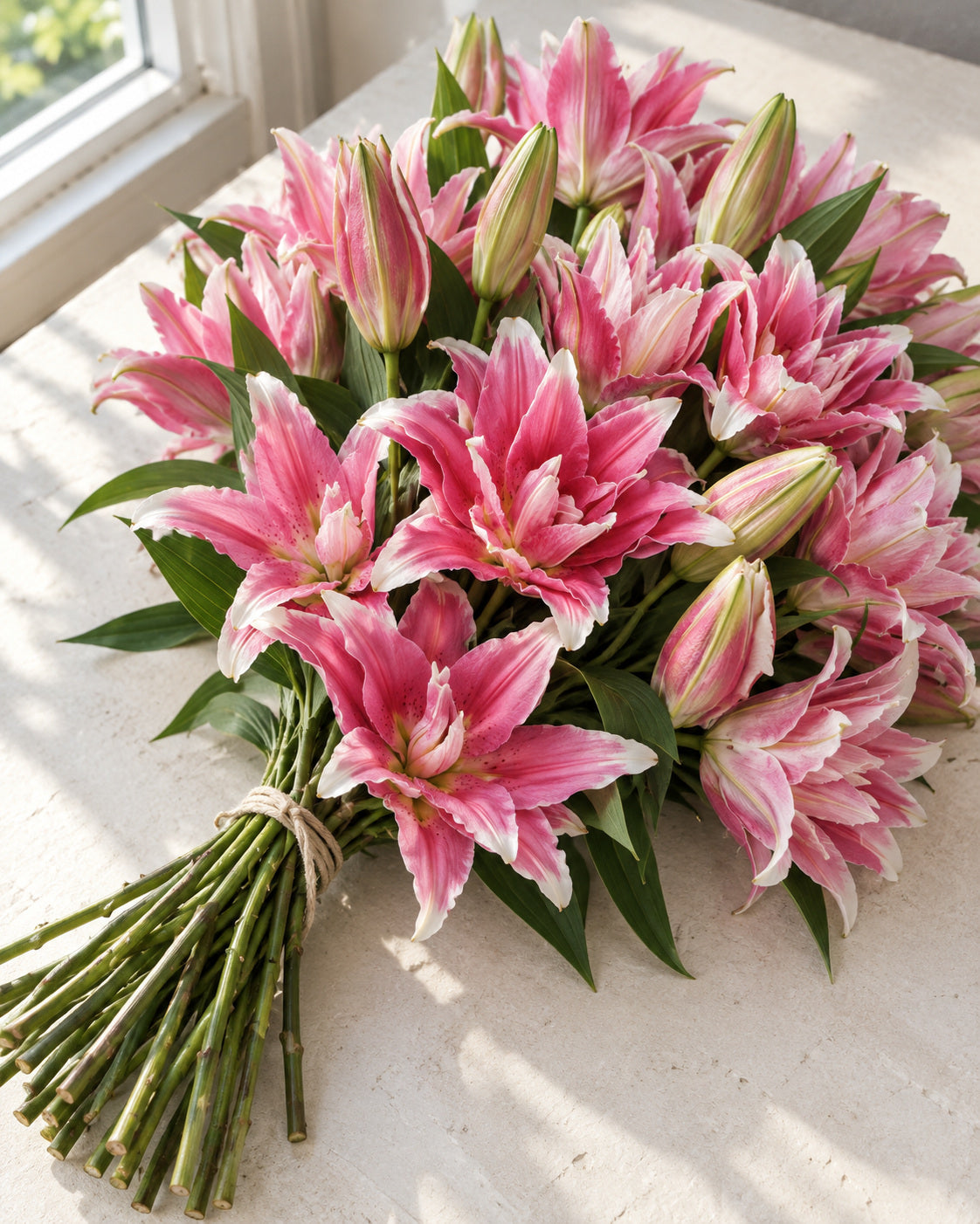 Pink — Oriental Lilies — Grower's Box of 60, The Bloom Drop