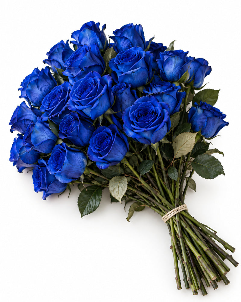 Tinted Blue — hand-gathered bouquet on white, The Bloom Drop