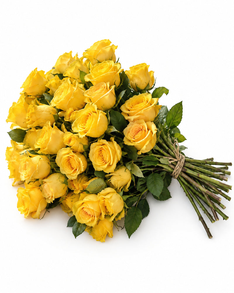 The Yellow Sunsets — hand-gathered bouquet on white, The Bloom Drop